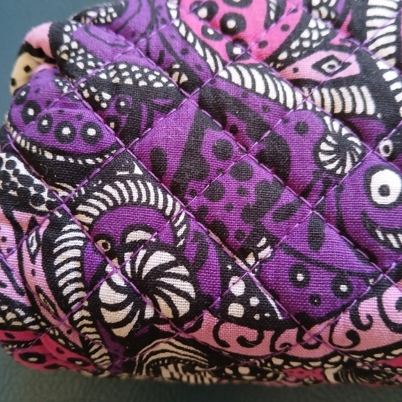 Dabney Lee Cosmetic Bag Pouch Travel Makeup Quilted Paisley Cotton - Picture 7 of 9